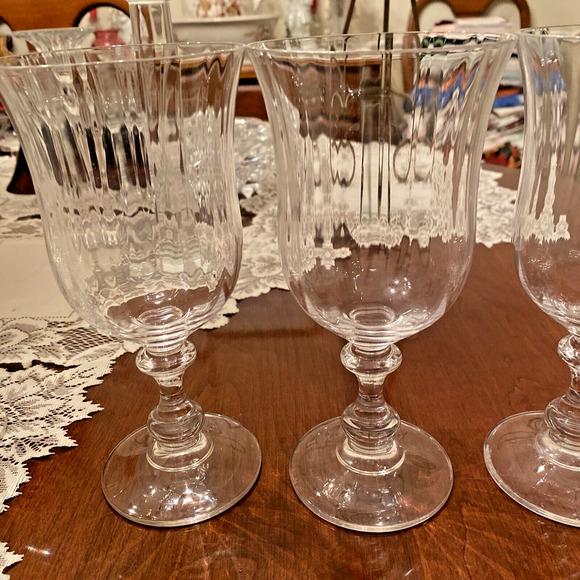 Mikasa Y2K French Countryside Clear Crystal Water or Iced Tea Goblets Set of 4 - Picture 4 of 8
